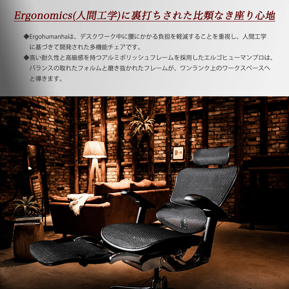 F00228_関家具 エルゴ 新型 エルゴヒューマン プロ2 Ergohuman Pro2 ottoman オットマン付き 正規品 高機能 在宅ワーク  メッシュ 人気 デスク用チェア ヘッドレスト付き 5年保証付き EHP2-LPL