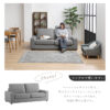F01771_ 関家具 アビー ペットソファ ソファ 3P 3人掛け ペットフレンドリー ファブリック ロータイプ ヘッドレスト カバーリング 洗濯 清潔 幅186cm 186cm ペットのキズに強い 摩擦に強い 犬 猫 子供 家族 (開梱設置付)