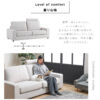 F01771_ 関家具 アビー ペットソファ ソファ 3P 3人掛け ペットフレンドリー ファブリック ロータイプ ヘッドレスト カバーリング 洗濯 清潔 幅186cm 186cm ペットのキズに強い 摩擦に強い 犬 猫 子供 家族 (開梱設置付)