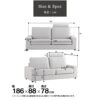 F01771_ 関家具 アビー ペットソファ ソファ 3P 3人掛け ペットフレンドリー ファブリック ロータイプ ヘッドレスト カバーリング 洗濯 清潔 幅186cm 186cm ペットのキズに強い 摩擦に強い 犬 猫 子供 家族 (開梱設置付)