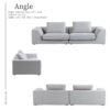 F01772_ 関家具 コージー ペット242cm ソファ ソファ ソファー ペットフレンドリー ファブリック 組み替え ペットのキズに強い 摩擦に強い 毛が取れやすい 犬 猫 子供 家族 子育て おすすめ リビング グレー ベ ージュ (開梱設置付)