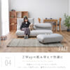 F01773_ 関家具 サミー ペットソファ ソファ カウチソファ カウチ スツール ペットフレンドリー ファブリック ロータイプ 可動式ヘッドレスト 組み替え 幅177cm ペットのキズに強い 摩擦に強い 犬 猫 子供 家族 (開梱設置付)