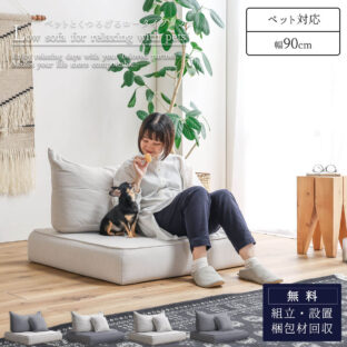 F01776_ 関家具 カーラ ペットソファー ソファ ソファー ローソファー ペットフレンドリー ファブリック カバーリング 組み替え 組み合わせ 幅90cm 90cm ペットのキズに強い 摩擦に強い 毛が取れやすい 犬 猫 子供 家族 子育て おすすめ リビング (開梱設置付)