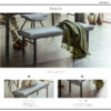 F01782_ダイニングベンチ グラナダ ポアレ 幅127cm 127cm 約130cm 単品 ベンチ 椅子 腰掛け ダイニング ファブリック 布 スチール脚 スチール ブラック脚 食卓 カラー グレー アイボリー モダン 韓国風 北欧 ホテル