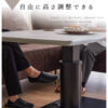 F01803_昇降式テーブル 単品 メラミン キズに強い 熱に強い 汚れに強い 石目柄 マーブル柄 昇降 昇降式 無段階 幅120cm センターテーブル リビングテーブル ダイニングテーブル モダン カジュアル 開梱設置付き