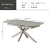 F01880_ダイニング メラミン 大理石調 伸長式 エクステンション モダン スタイリッシュ 160cm 200cm幅 4人 4人用 強度 丈夫 モダン カフェ ホテル 食卓 テーブル 耐刃性 耐水性 汚れに強い グレー 韓国風 開梱設置付き