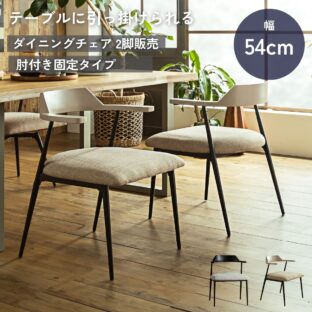 F02023_ダイニングチェア ダイニング チェアー 2脚セット 肘付き 椅子 引っ掛け可能 引っ掛けられる ルンバブル ルンバ対応 北欧風 スチール おしゃれ 食卓チェア ブラック グレージュ 開梱設置付き