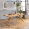 F02049_ダイニングテーブル 単品 幅150cm 幅180cm ウォールナット オーク 天然木 ラバーウッド リビングダイニング 韓国風 北欧風 おしゃれ ジャパンディ ホテルライク 開梱設置付き