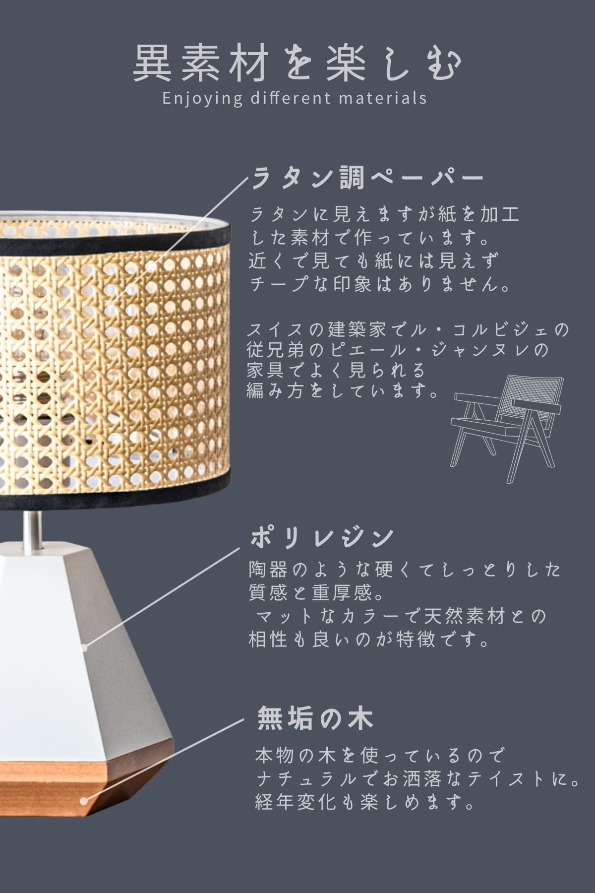 F02077_テーブルライト FRUSTUM AMP-L033 AMP-L034 照明 間接照明 レトロ 北欧 ビンテージ アメリカン ウッド ランプ 西海岸 カフェ おしゃれ かっこいい 卓上 ライト AMPERSAND FACTORY ア