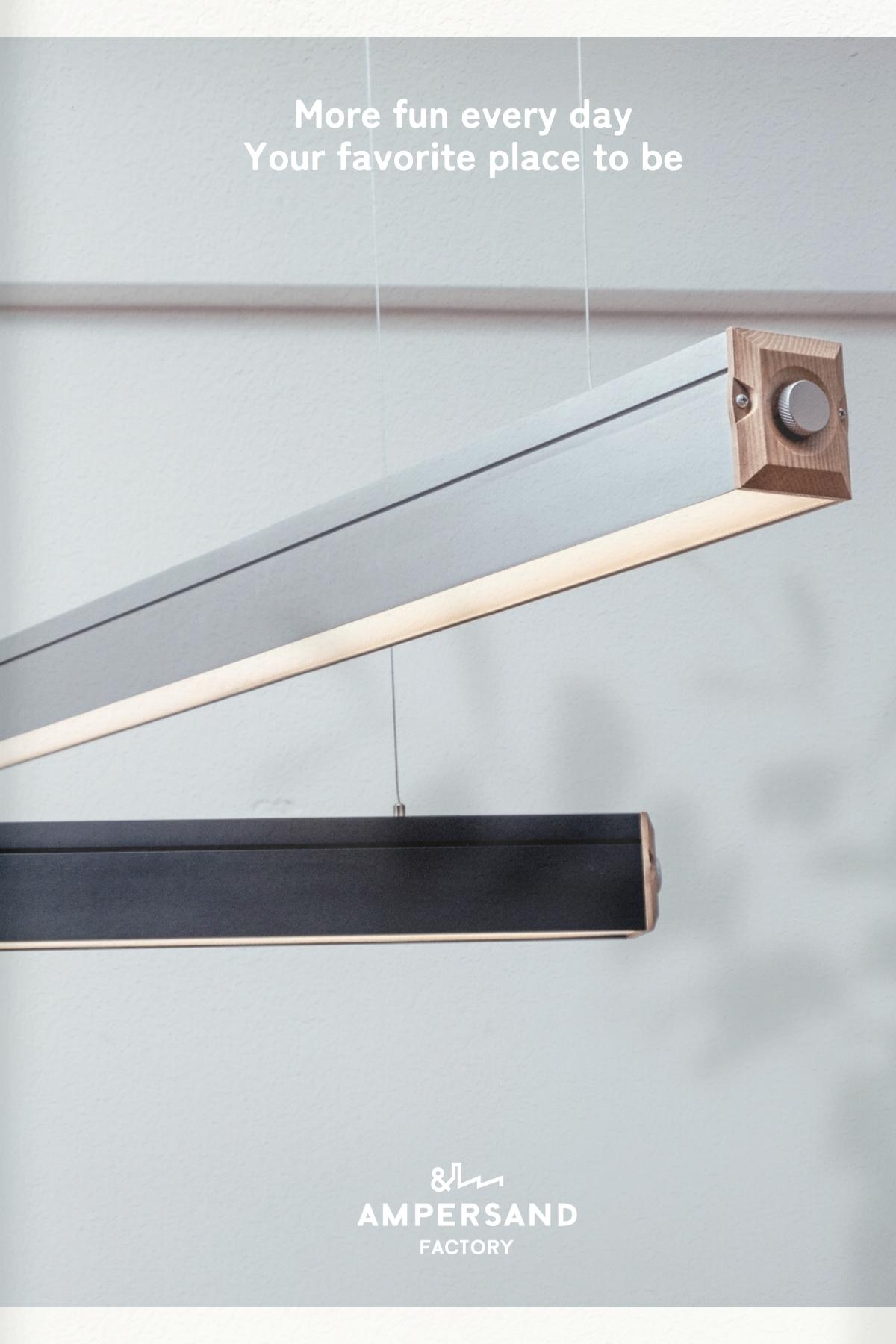 F02079_ペンダントライト LED バーランプ ウッド FRUSTUM AMP-L088 AMP-L089 照明 間接照明 レトロ 北欧 ビンテージ アメリカン ウッド インダストリアル ランプ 西海岸 カフェ 6畳 4.5畳 アルミ ブラック ライト AMPERSAND