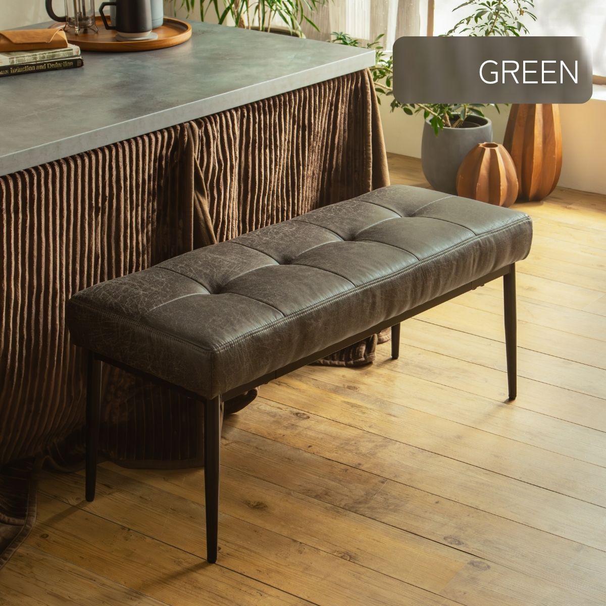 F02095_ダイニングベンチ こたつ用 こたつベンチ ダイニング ベンチ 102cm 合成レザー 椅子 北欧風 和風 和モダン おしゃれ 食卓用ベンチ ナチュラル スタイリッシュ