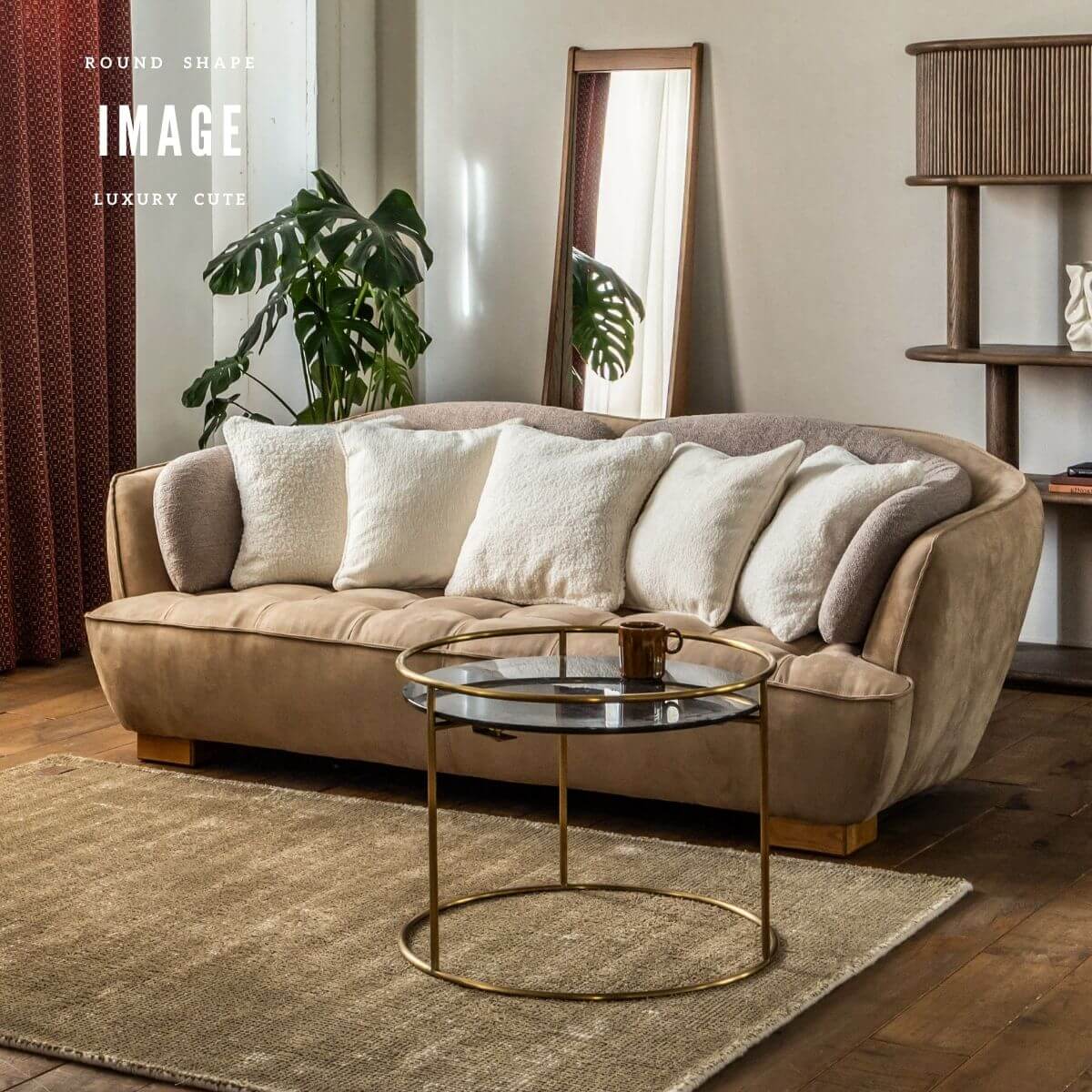 F02153_関家具 オピアム ソファ ソファー ソファベッド 韓国風 ブークレ ベッド 3人掛け ベージュ グレー おしゃれ ファブリック クラッシュゲート レザーテックス 開梱設置付き