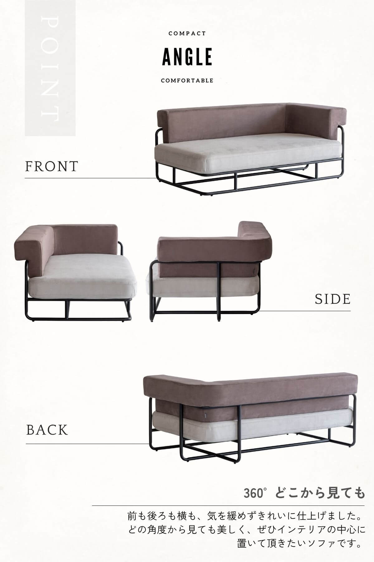 F02154_関家具 ターズ TARS ソファ ソファー ソファベッド カウチ 片肘 L字ソファ シェーズロング 韓国風 ブークレ ベッド 3人掛け ベージュ グレー おしゃれ ファブリック クラッシュゲートyuu 開梱設置付き