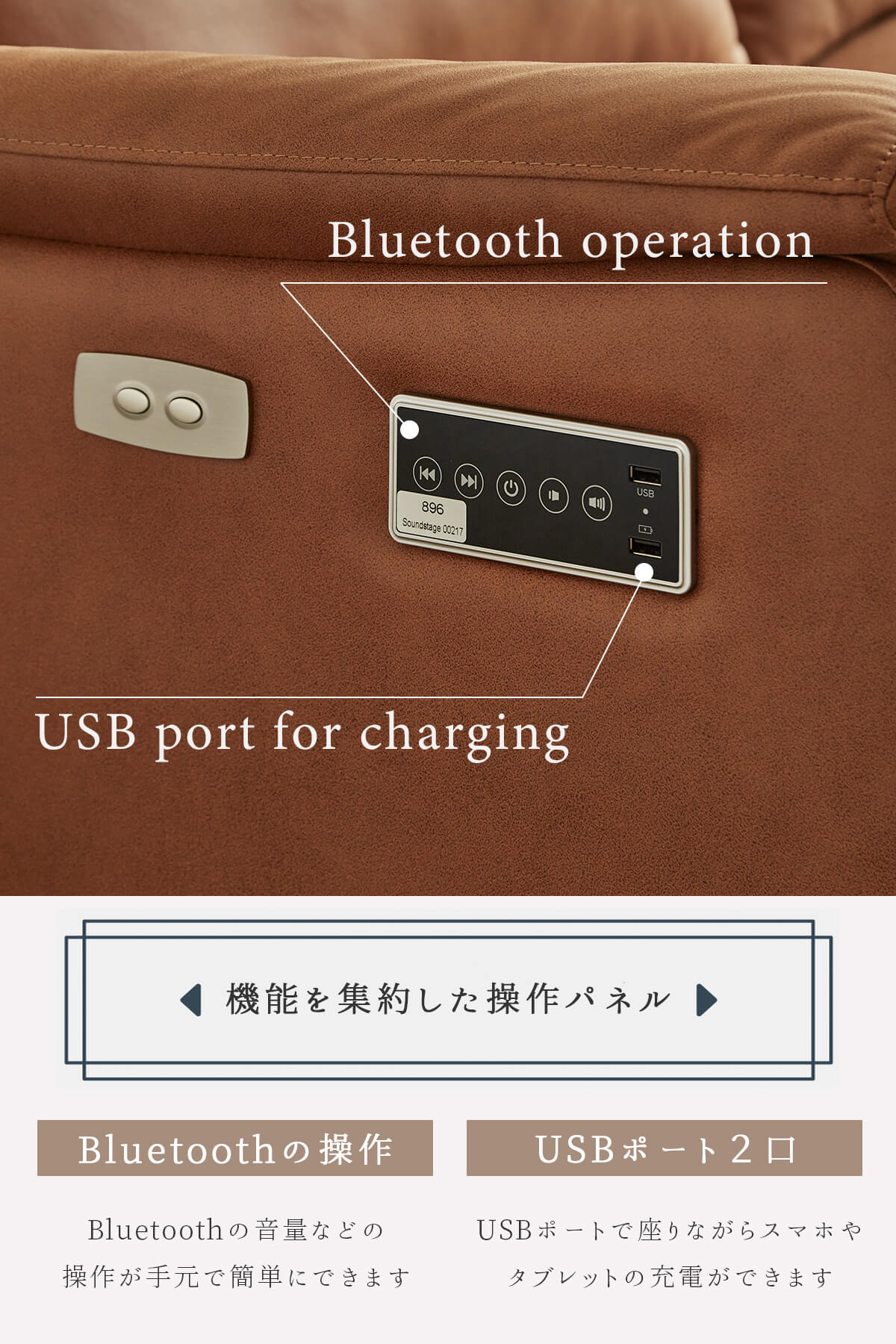F02197_2.5人掛け 3人掛け リクライニングソファー ソファー 電動 リクライニング ソファ 2.5P 3P リビング ソファ 電動ソファー 電動ソファ 本革 レザー COW ファブリックレザー ファブリック リクライニング ハイバック USBポート 充電 スピーカー 開梱設置付き